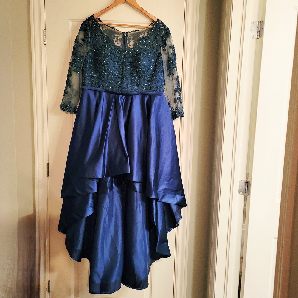 JJs House Mother Of The Bride Ink Blue High Low Dress